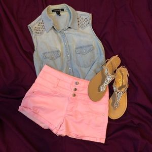 Pastel Pink High Waist Shorts
